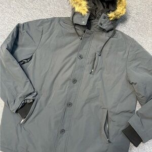 New Men's KingSize Hooded 50%Down Jacket with Faux Fur Trim 3Xl tall plus size